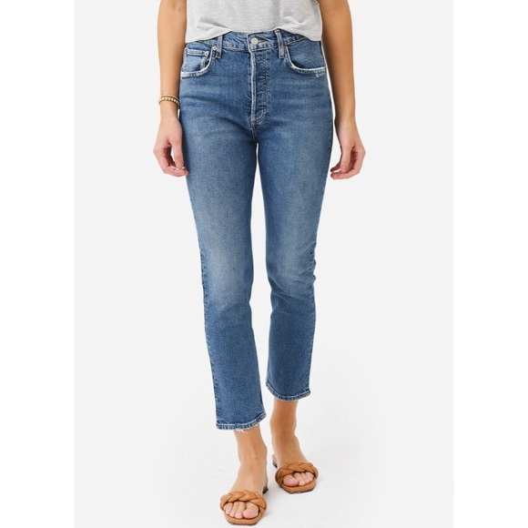 Agolde Riley High Rise Straight Crop Jean Size 26 - Picture 1 of 8